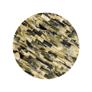 Hedda 23.5" Contemporary Glam Metal/Resin Faux Stone Round End Table - JONATHAN Y